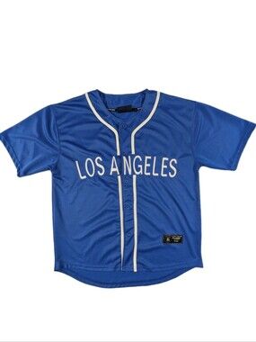 Renegade Sportswear Los Angeles Baseball Jersey Blue Mens XL Button Up